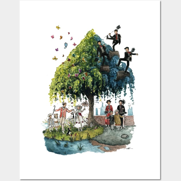 Mary Poppins "Two World Tree" Wall Art by Carlotta Mascolo Art